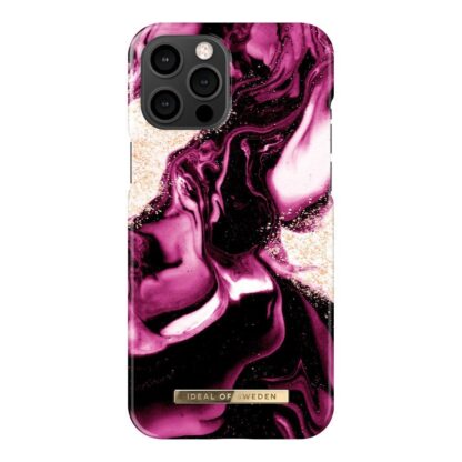 iDeal Of Sweden iPhone 12 Pro Max Fashion Case Golden Ruby Marble