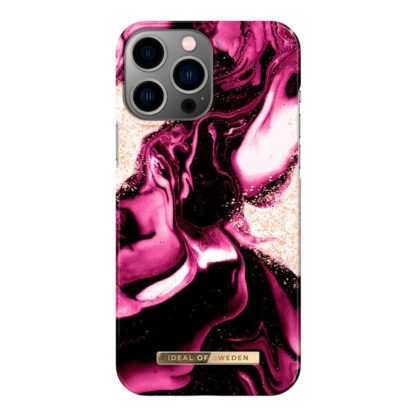 iPhone 14 Pro Max iDeal Of Sweden Fashion Case - Golden Ruby Marble