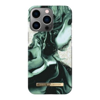iPhone 14 Pro iDeal Of Sweden Fashion Case - Golden Olive Marble