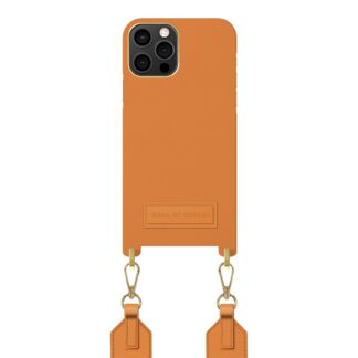 iPhone 12 / 12 Pro iDeal Of Sweden Athena Necklace Cover m. Lille Taske - Orange Sorbet