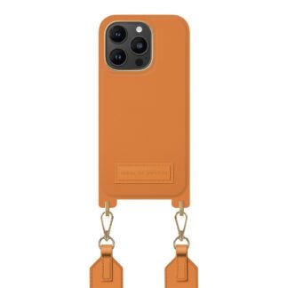 iPhone 14 Pro iDeal Of Sweden Athena Necklace Cover m. Lille Taske - Orange Sorbet